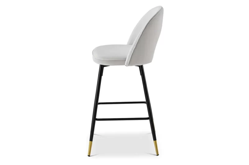 Bar Stool In Cream Velvet3